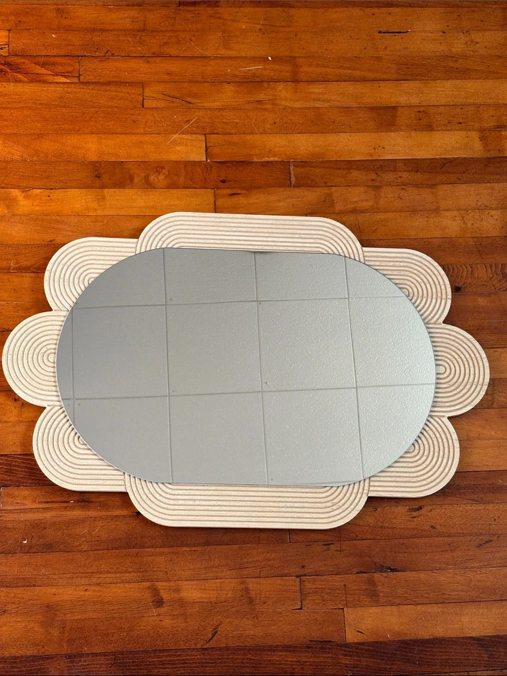 Marshalls Cream Rope Framed Oval Mirror